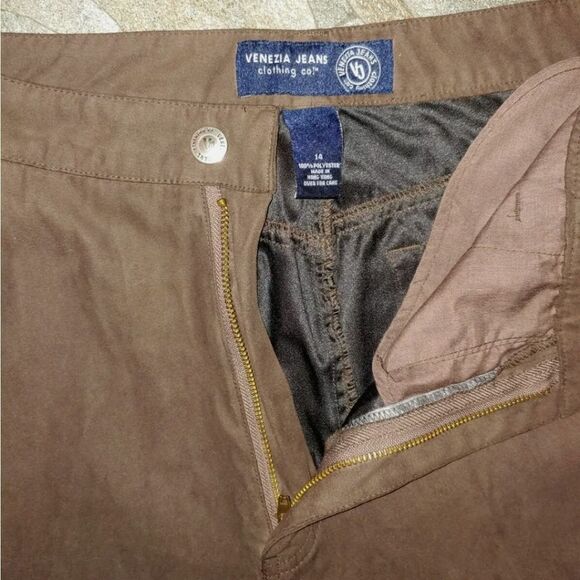 Venezia Jeans VINTAGE Women's Size 14 Brown Faux Suede Jeans Pants - Picture 4 of 4